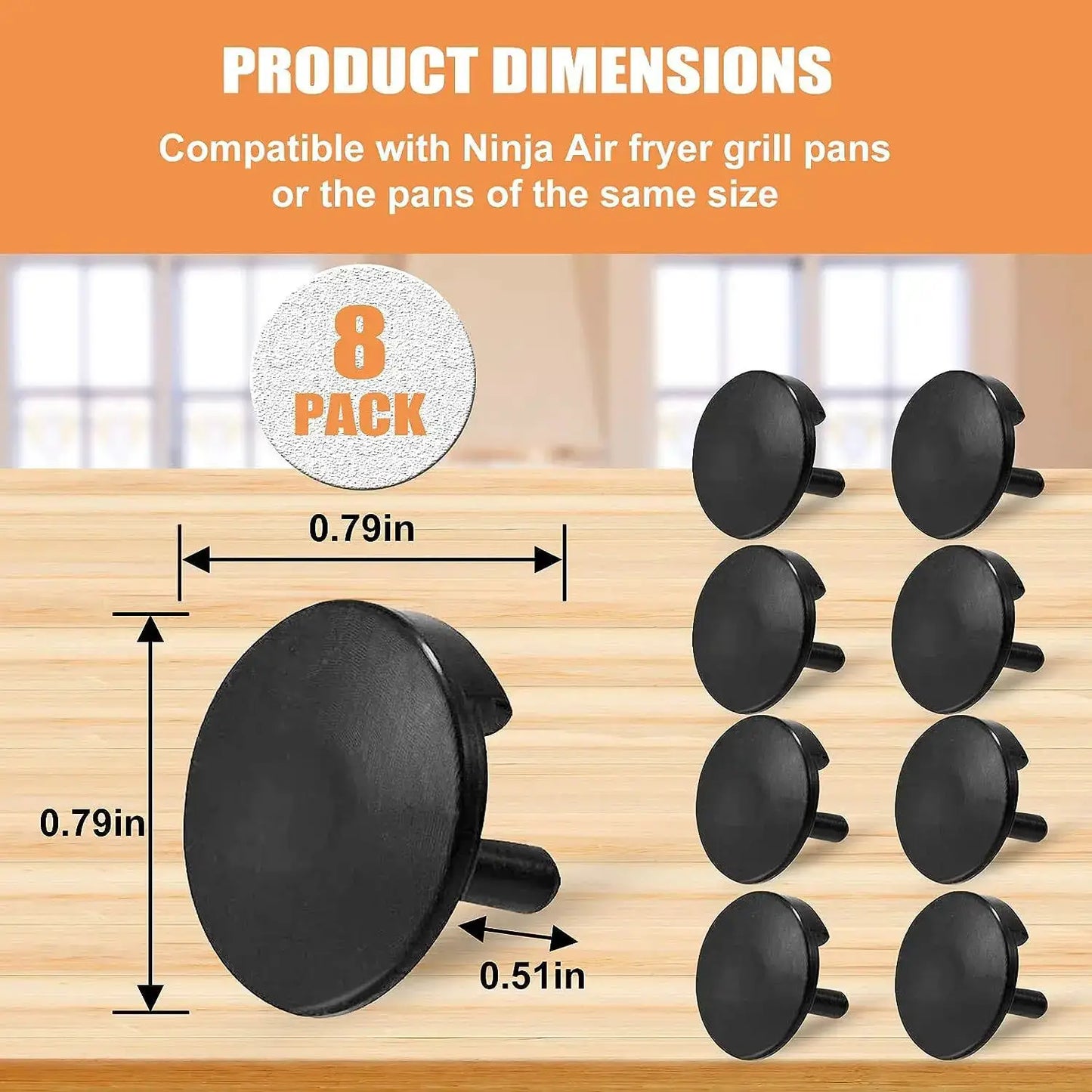 Air Fryer Rubber Feet | 8 Pack | Silicone Non Slip | Ninja DZ201 Compatible