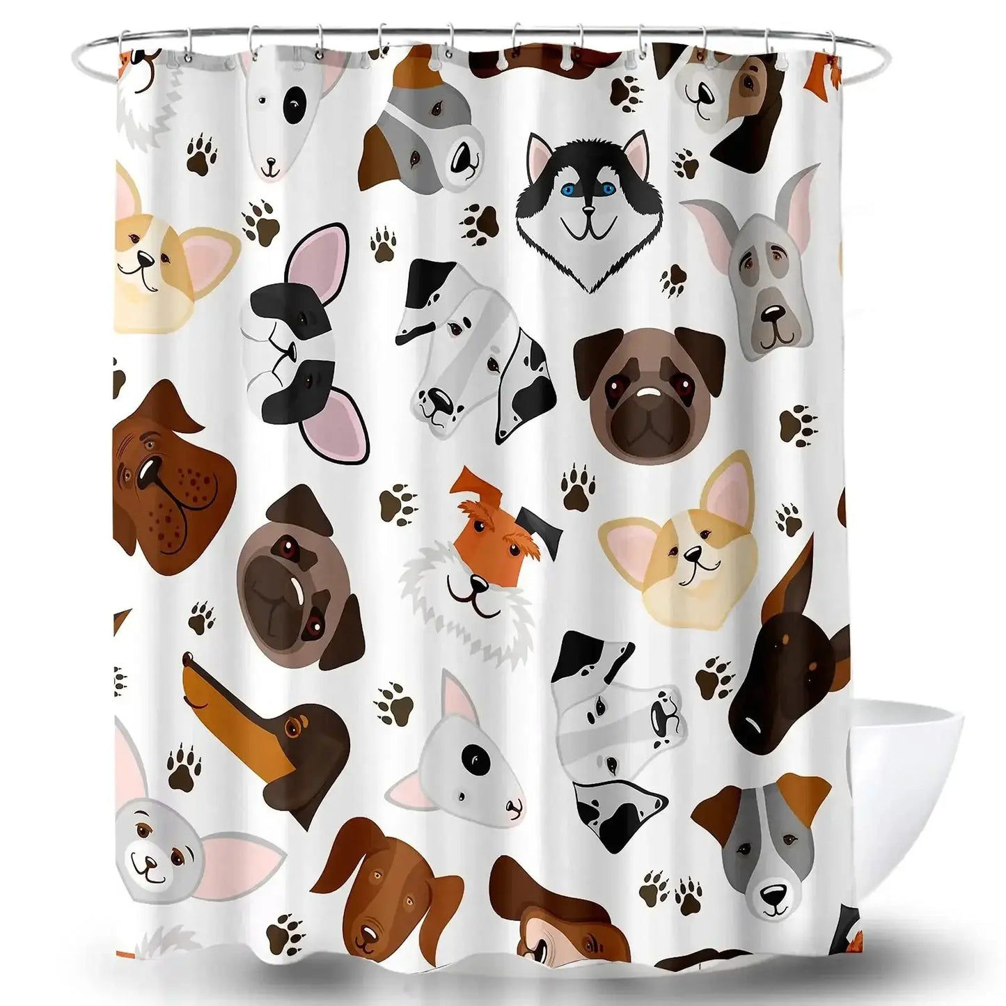 Funny Sausage Dog Dachshund Shower Curtains for Bathroom, Cartoon Dogs Bath Curtains with Cute Animals Waterproof Machine Wash from PriceLows™
