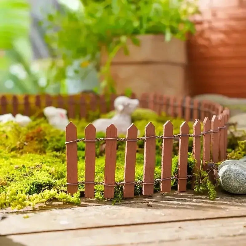 1pc Mini Fence, Garden And Bonsai Decoration Fairy Tale Garden Fence Wooden Decoration, DIY HandicraftProject Mini Picket Fence from PriceLows™