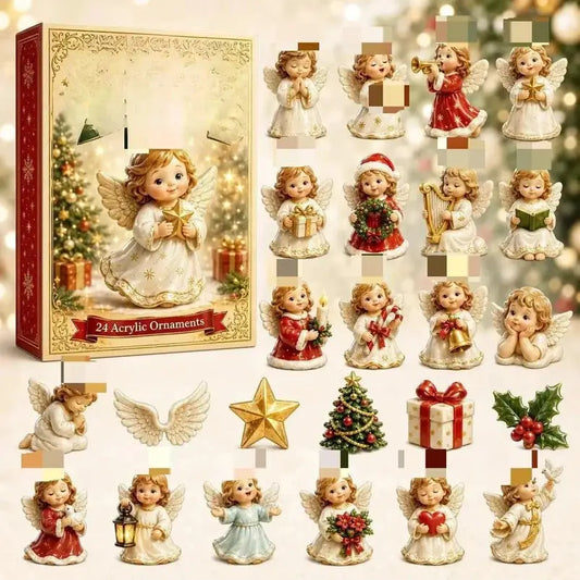 2026 Advent Calendar Snowman Set | 24 Pack Acrylic Ornaments | Seasonal Decor