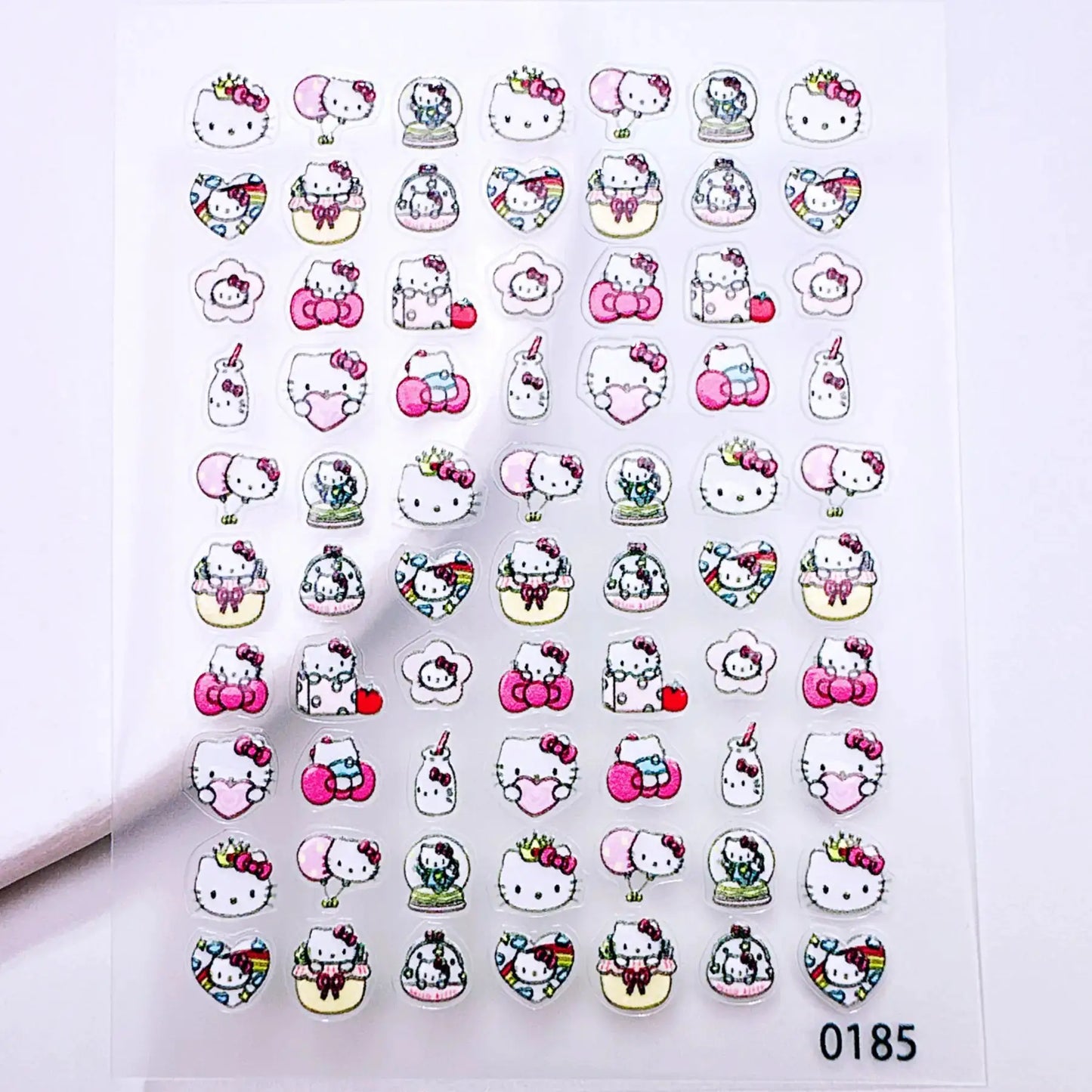 1Pcs Korean Ins Cute Kitty Nail Stickers - Sweet Cartoon Press-On Nail Art Decor for Kawaii Manicures & DIY Designs from PriceLows™