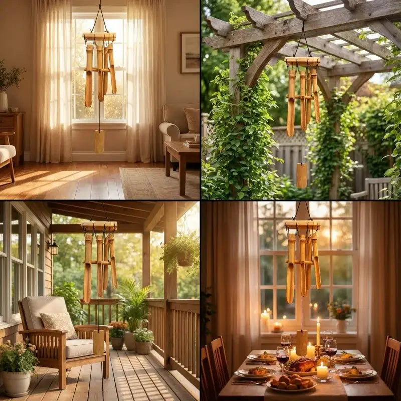 1piece handmade bamboo wind chime, ideal choice for summer birthdays/hotels/homes/bedrooms/weddings/outdoor decorations and gift from PriceLows™