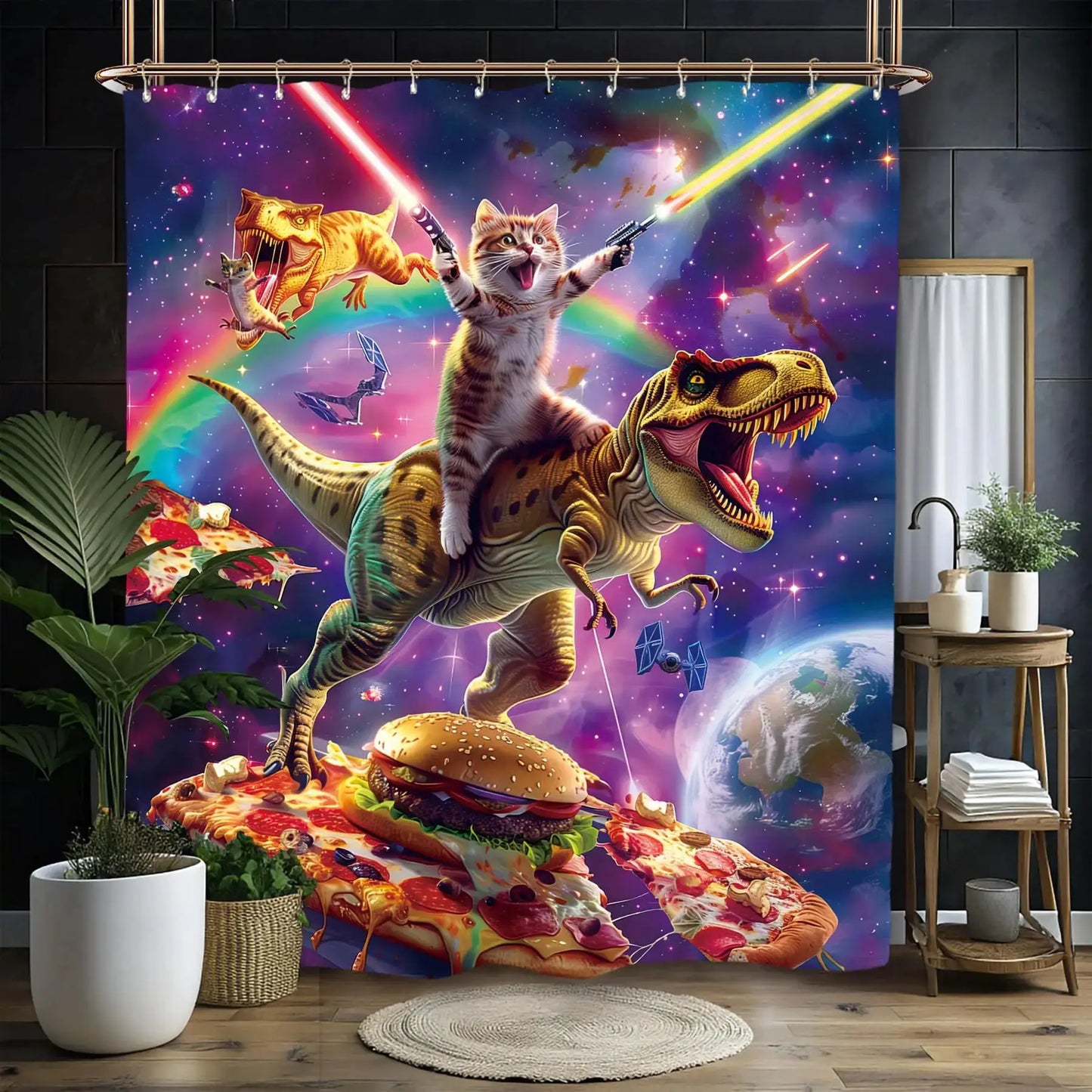 Funny Dog Shower Curtain Set Bathroom Bulldog Labrador Vintage Retro Hilarious Animal Waterproof Bathroom Curtain with 12 Hooks from PriceLows™