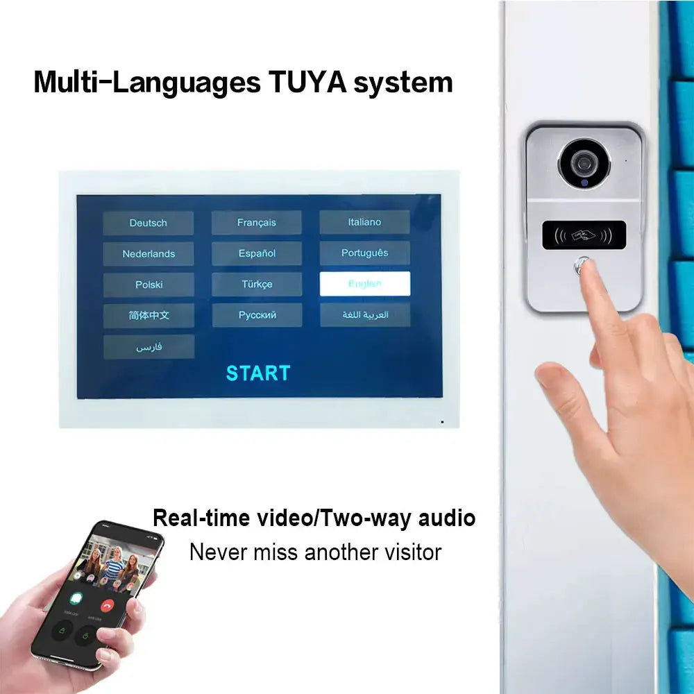 Smart Video Doorbell | 10 Inch Lcd | 1080P Hd | 5G Wifi