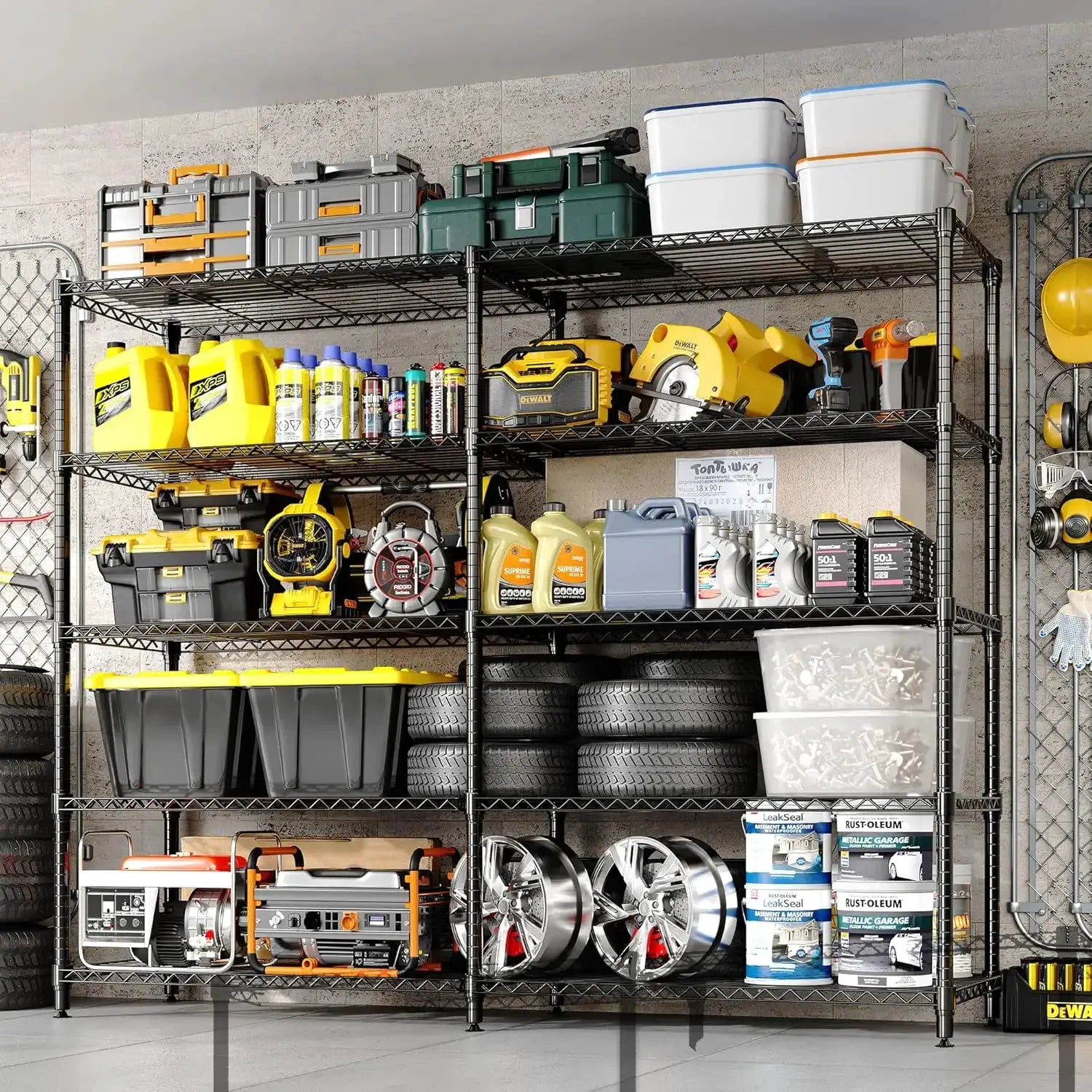 Heavy Duty Storage Shelves 4/5 Tiers Metal Shelving Unit Adjustable Organization Pantry Shelves for Kitchen Garage Commercial from PriceLows™