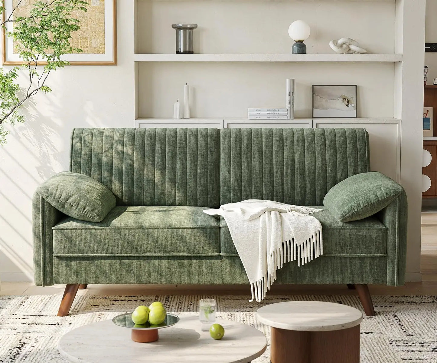 Chenille Loveseat Sofa | 64.5 Inch Length | Deep Seat Arms | Customized