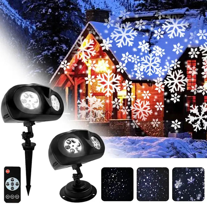 LED Snowflake Projector Light | 360 Beam Angle | Outdoor Waterproof