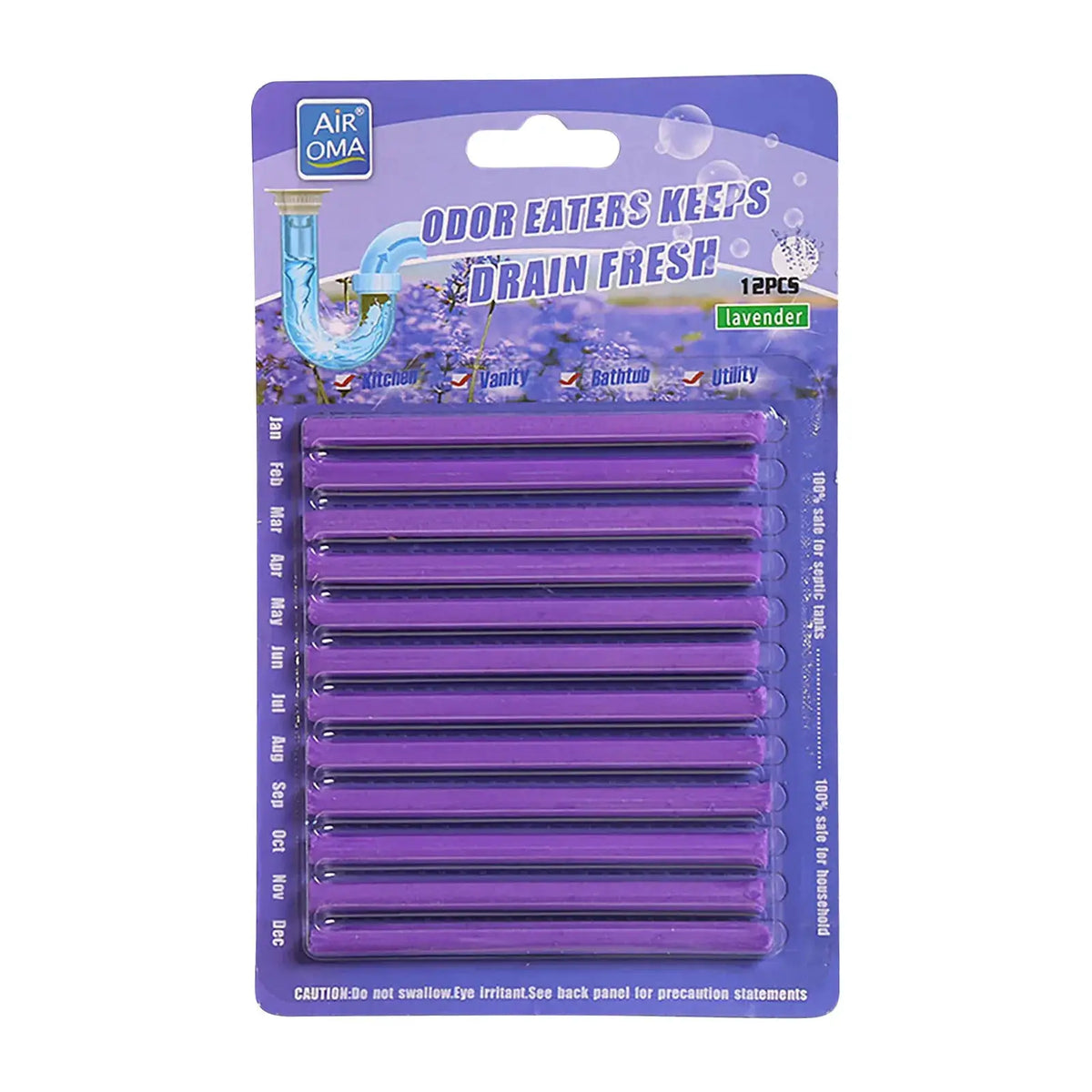 Drain Cleaner Sticks | Effective Clog Removal | Odor Neutralizer | 12 Count