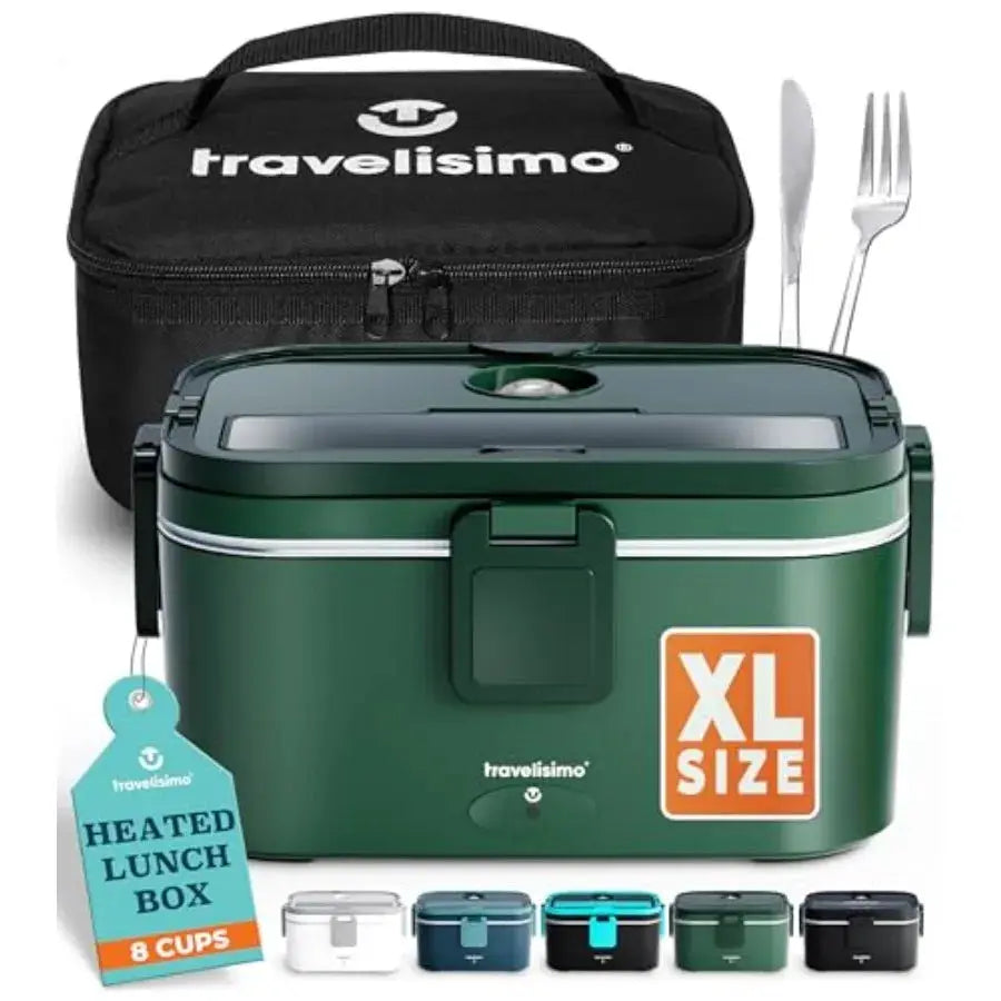Extra-Large Electric Lunch Box For Adults Holds up to 8 Cups - 100W Heated Lunch Box For Men 1.8L Portable Food Warmer for Trav from PriceLows™
