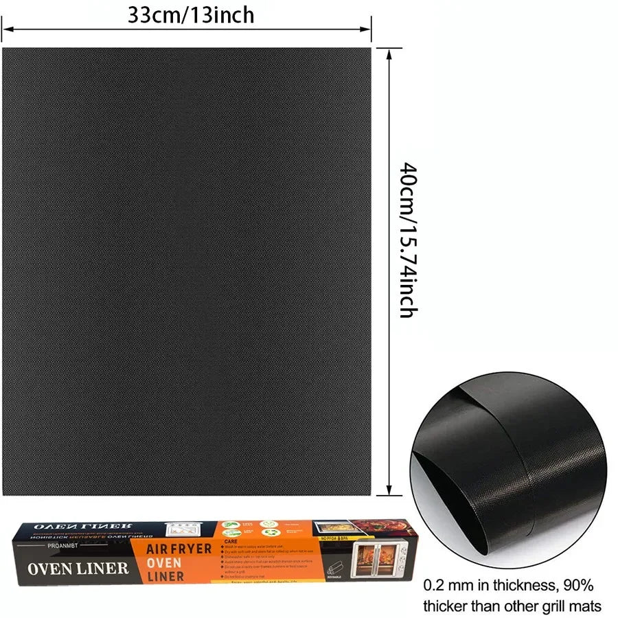 BBQ Grill Mats | Nonstick | Heat Resistant | 4 Pack 40x33cm 2mm