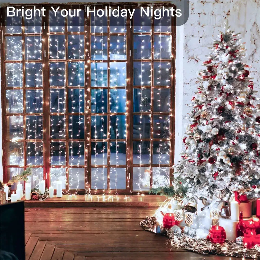 3/6M USB LED Curtain 8Modes Remote Control Lights Holiday Wedding Garland for Bedroom Living Room Decor Christmas Decorations from PriceLows™
