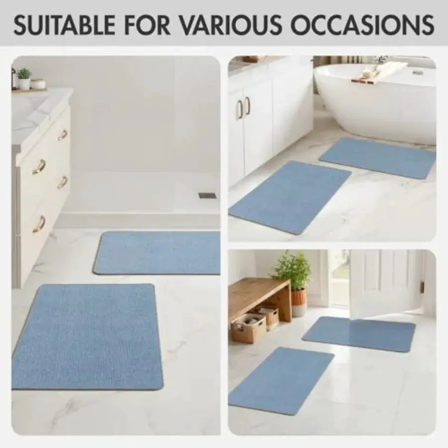 Set of 2 Ultra Thin Bathroom Rugs, Rubber Bath Mats for Bathroom Non Slip, Quick Dry Absorbent Bath Rug Machine Washable, Fit U from PriceLows™