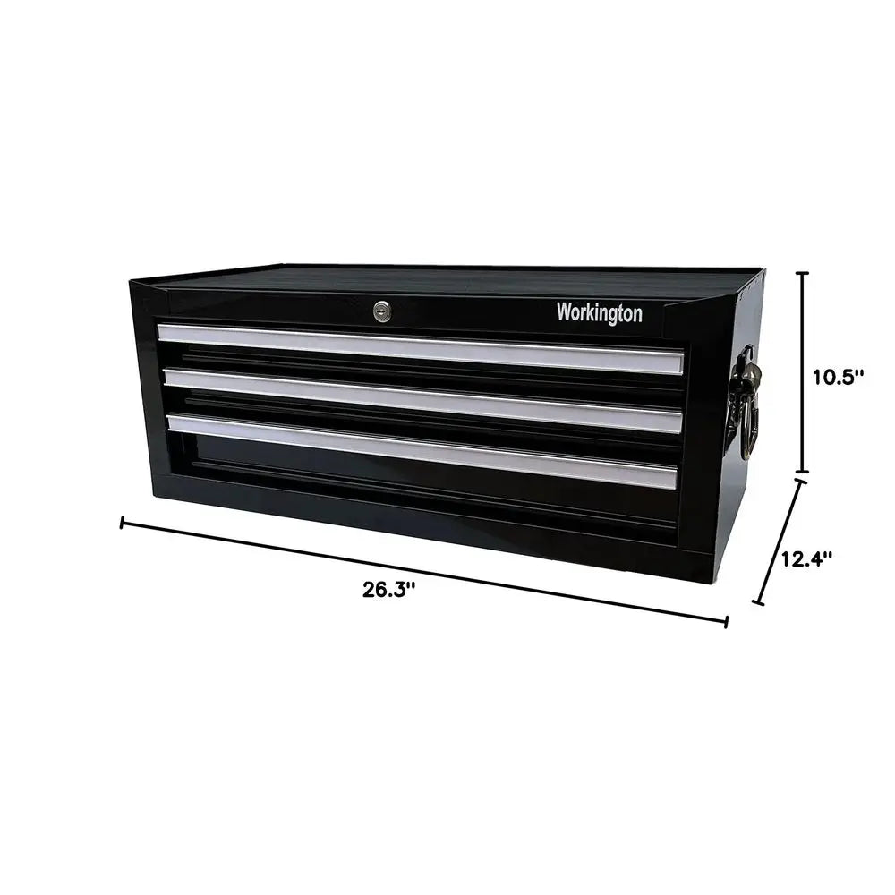 Industrial 3 Drawers Portable Metal Intermediate Box, 26 Middle Tool Chest Cabinet with Ball Bearing Drawer Slides, Steel Tool from PriceLows™
