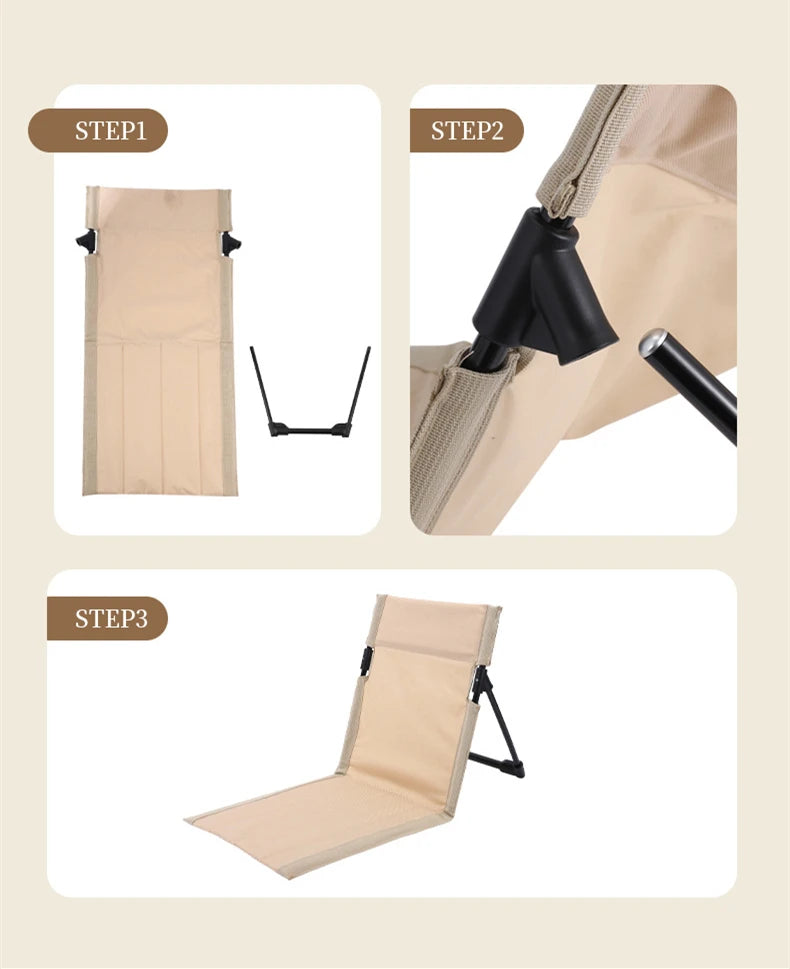Foldable Camping Chair | Aluminum Frame | Reclining Backrest | One Size