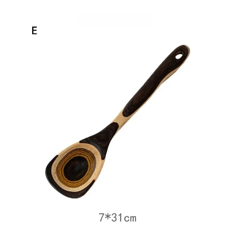 Wooden Kitchen Utensils Set | Heat Resistant | Gradient Color | 6 Piece