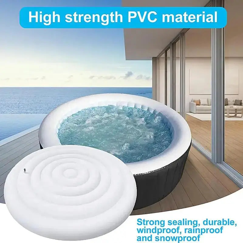 145 Cm Diameter Inflatable Cover Energy Saving Round Hot Tub Lid Outdoor Spa Pool Windproof Rain Overflow Thermal Cover from PriceLows™