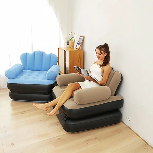 Inflatable sofa, adult lazy sofa, multifunctional five in one inflatable sofa, convenient and foldable lounge chair from PriceLows™