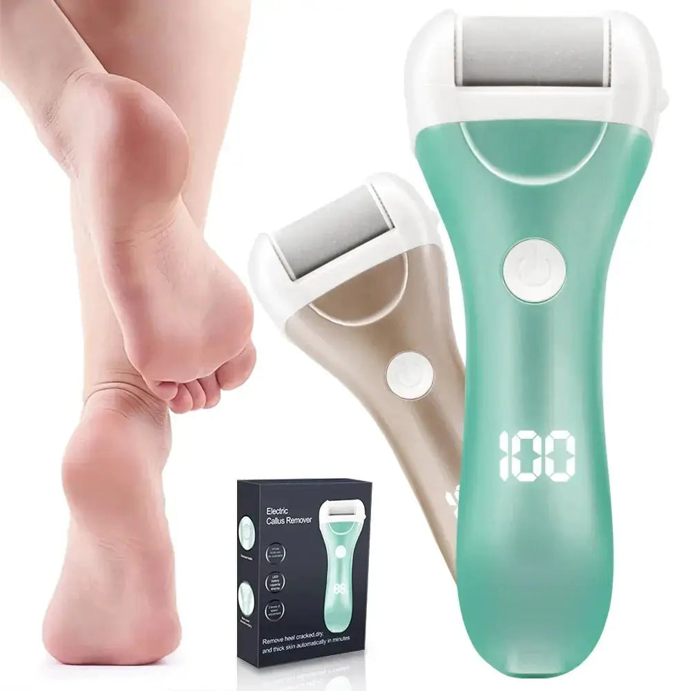 Electric Pedicure Foot File USB Rechargeable Power Display 3pcs Grinding Exfoliator Replacement Heads For Heel Callus Remover from PriceLows™