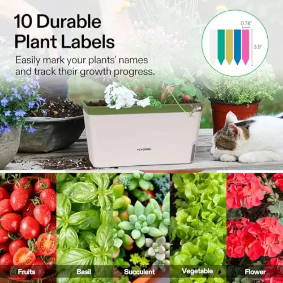 Self-Watering Planters, -Pack 10.5 Inch Compact Rectangular Window Herb Planter Box with 10 PCS Plant Labels, Plant Container f from PriceLows™