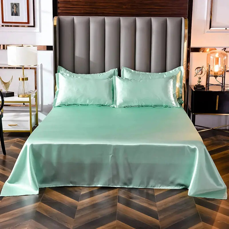 Satin Bed Sheets | Soft Weave | Solid Color | Twin Set
