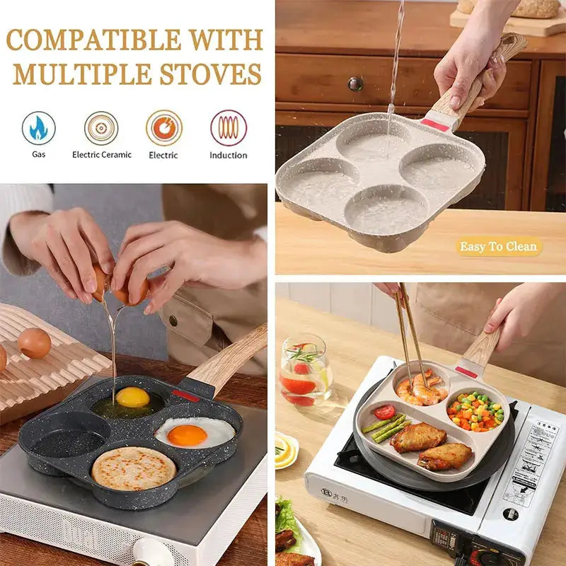 Egg Frying Pan With Lid | 3/4 Cup Capacity | Nonstick Aluminum