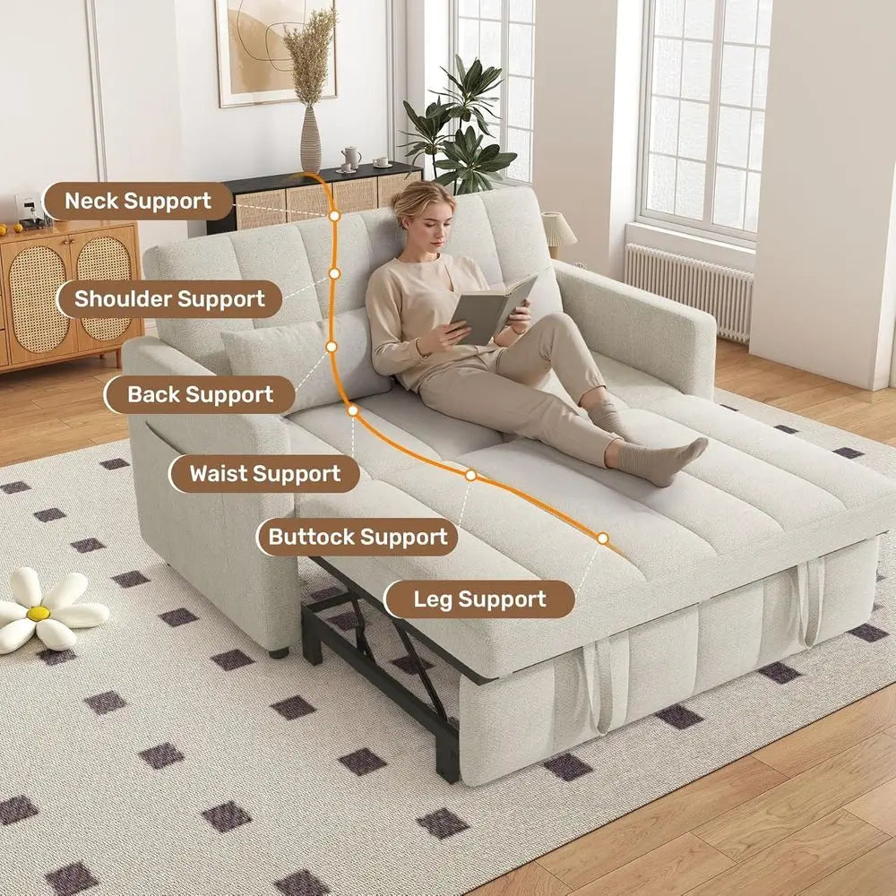 Sleeper Sofa Bed | 3-in-1 Convertible | Pull-Out Couch | Loveseat