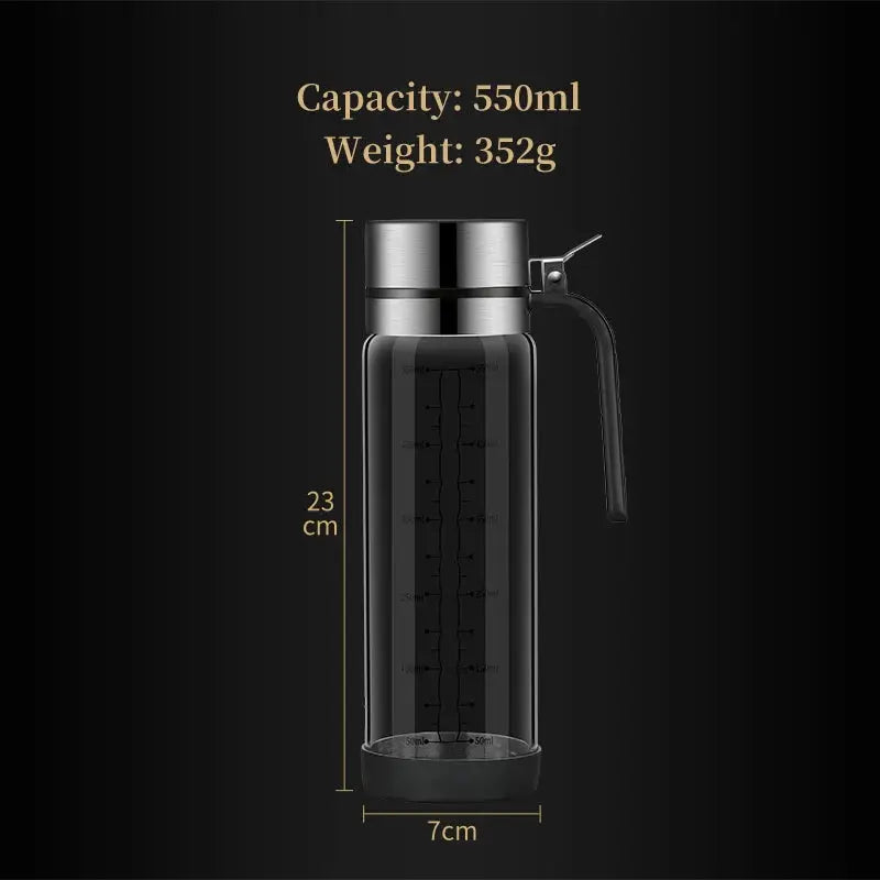 Oil Bottle Glass | Leakproof Flip Lid | Kitchen Seasoning Tool Set