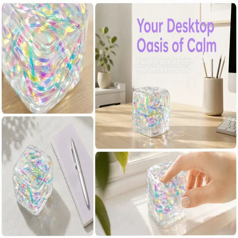 Holographic Ribbon Fidget Toy | Multi Tone Finish | Flexible Grip