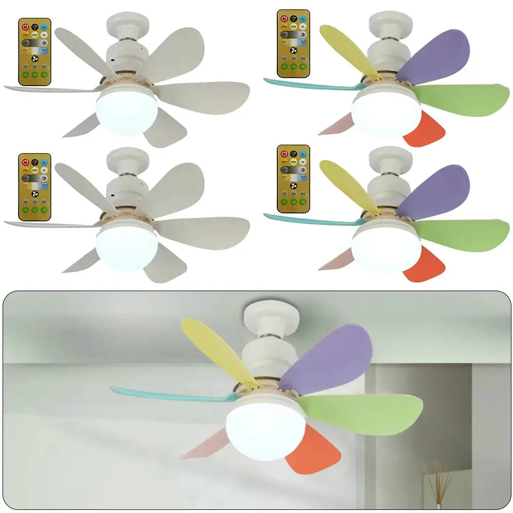 Ceiling Fan with Light Light Bulb Fan Adjustable Wind Speed & Light Color Timing Wireless Fan Socket Fan Light for Home Office from PriceLows™