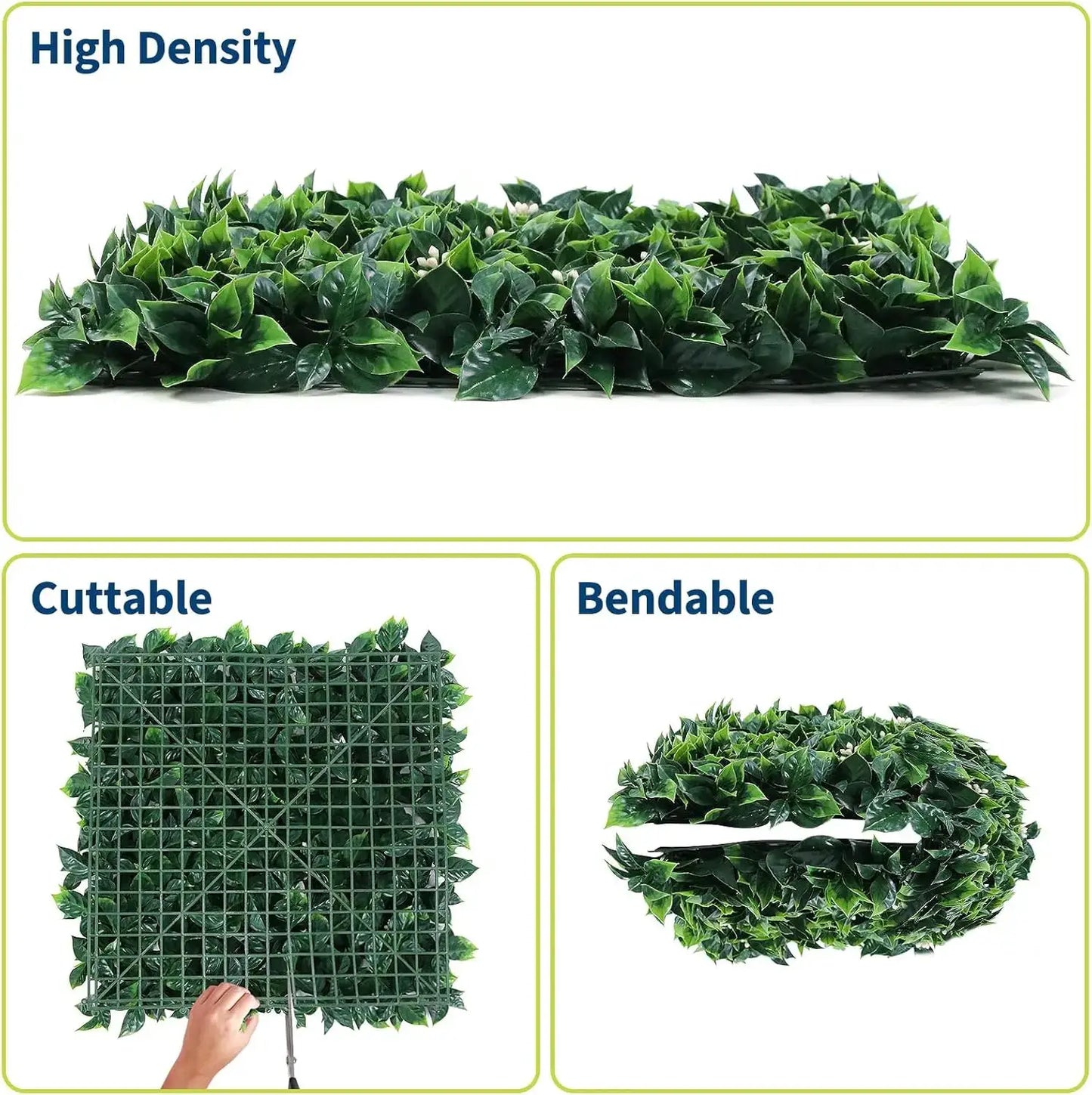 12Pcs Artificial Grass Wall Panels 20"x20",Hedge Fence Screen,Fake Greenery Backdrop for Indoor Outdoor Garden Fence Backyard from PriceLows™