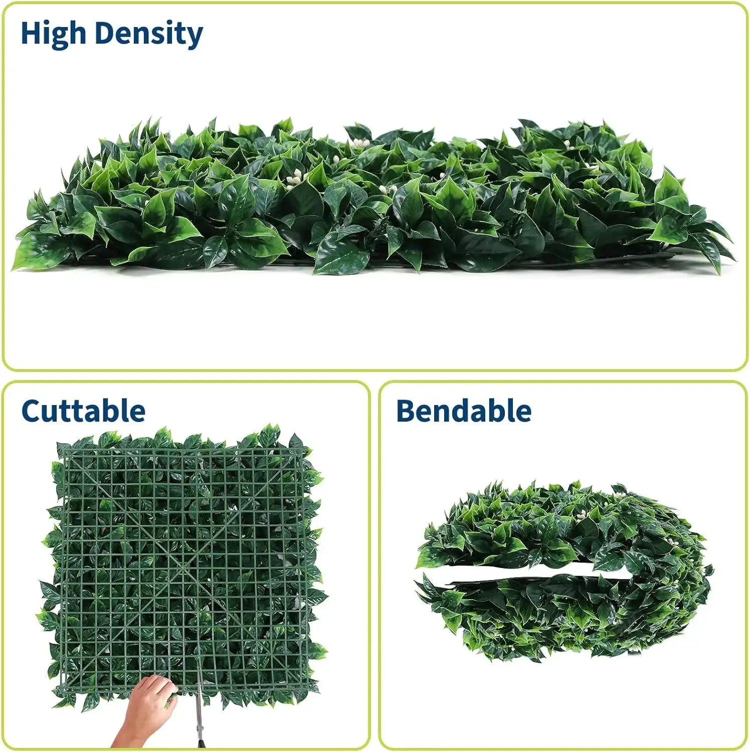 12Pcs Artificial Grass Wall Panels 20"x20",Hedge Fence Screen,Fake Greenery Backdrop for Indoor Outdoor Garden Fence Backyard from PriceLows™