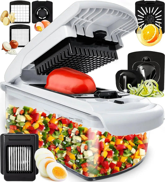 Vegetable Chopper | Spiral Cutter | With Container | One Size
