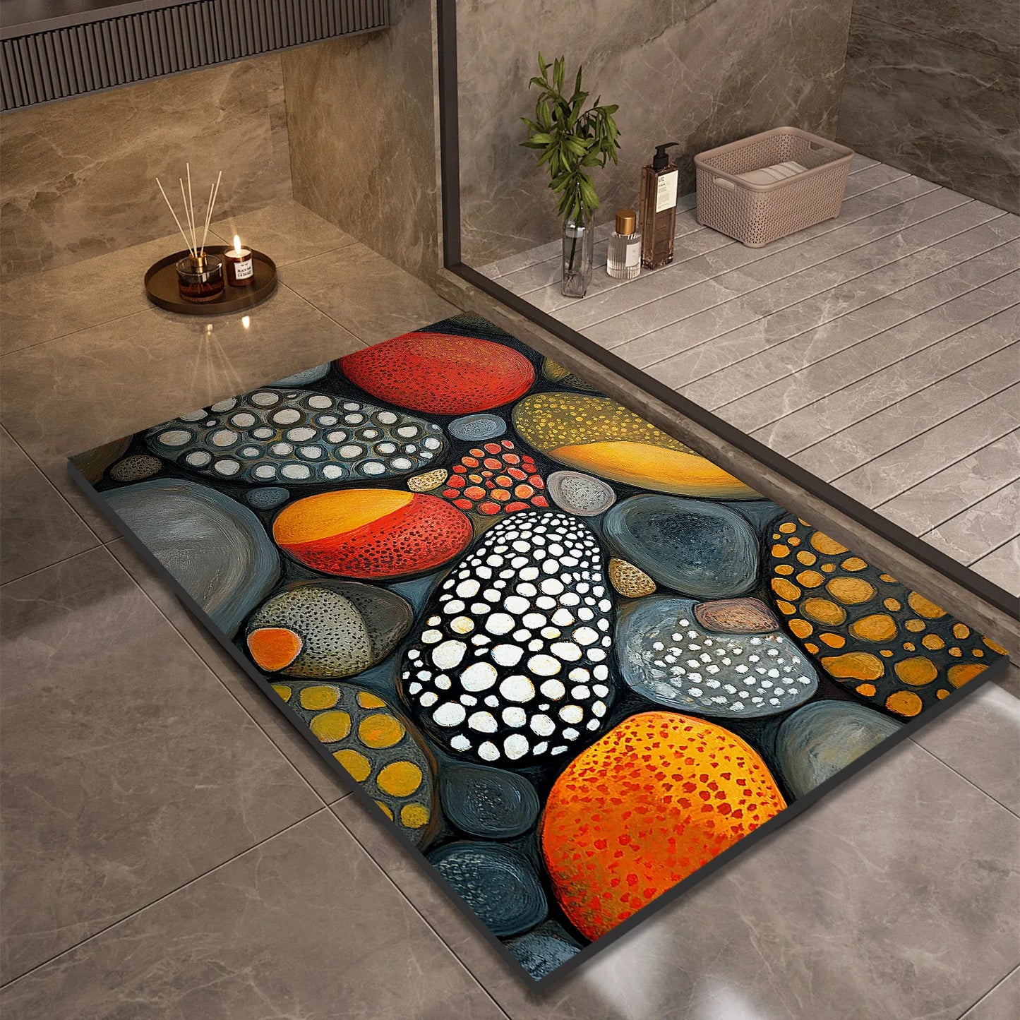 Stone Design Diatomite Bath Mat Bathroom Non-slip Shower Foot Mats Absorbent Quick Dry Toilet Rugs Carpet Doormat Washable from PriceLows™