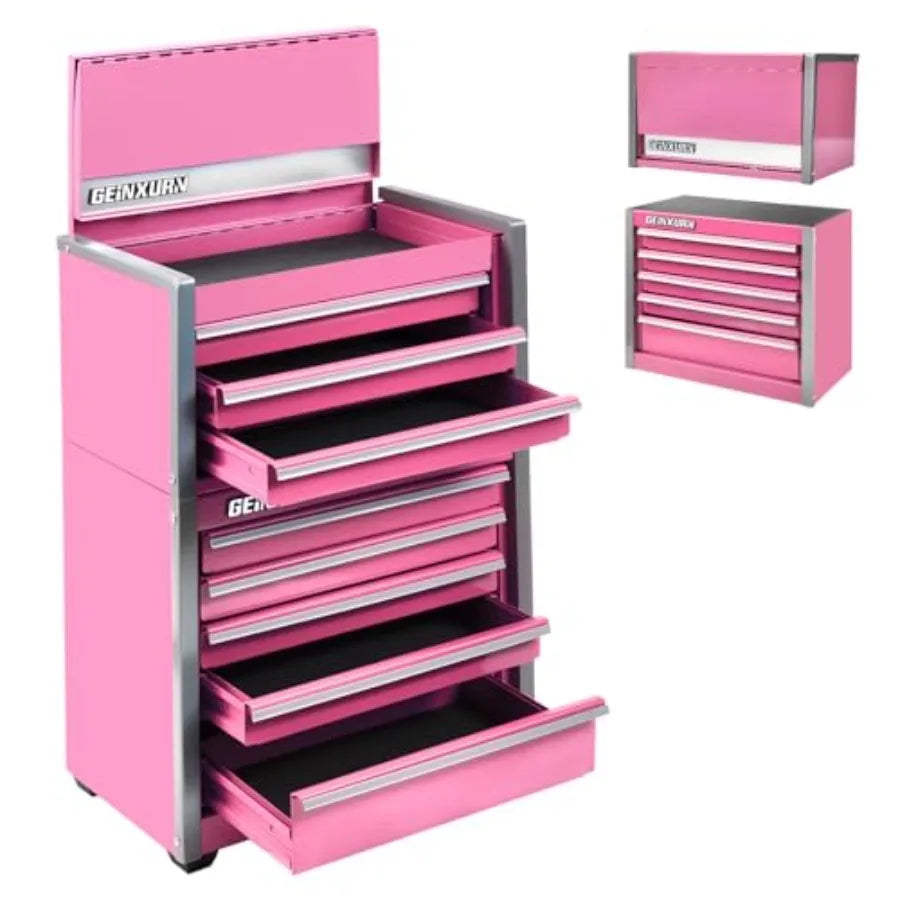 8-Drawer Rolling Tool Box, Heavy Duty Micro Roll Cab Steel Stackable Tool Chest with Lockable Drawers, 2-in-1 Large and Compact from PriceLows™