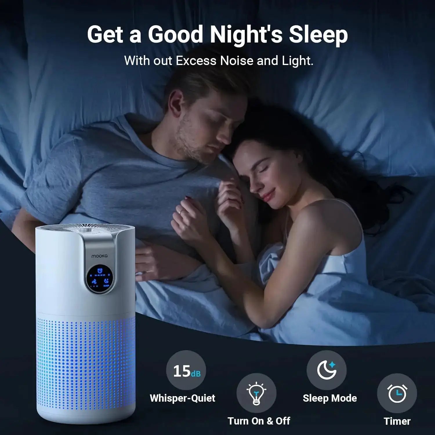 Air Purifiers for Home Large Room Up to 1500ft² with Aromatherapy, HEPA Air Purifier Air Filter Cleaner 15dB, M03, White from PriceLows™