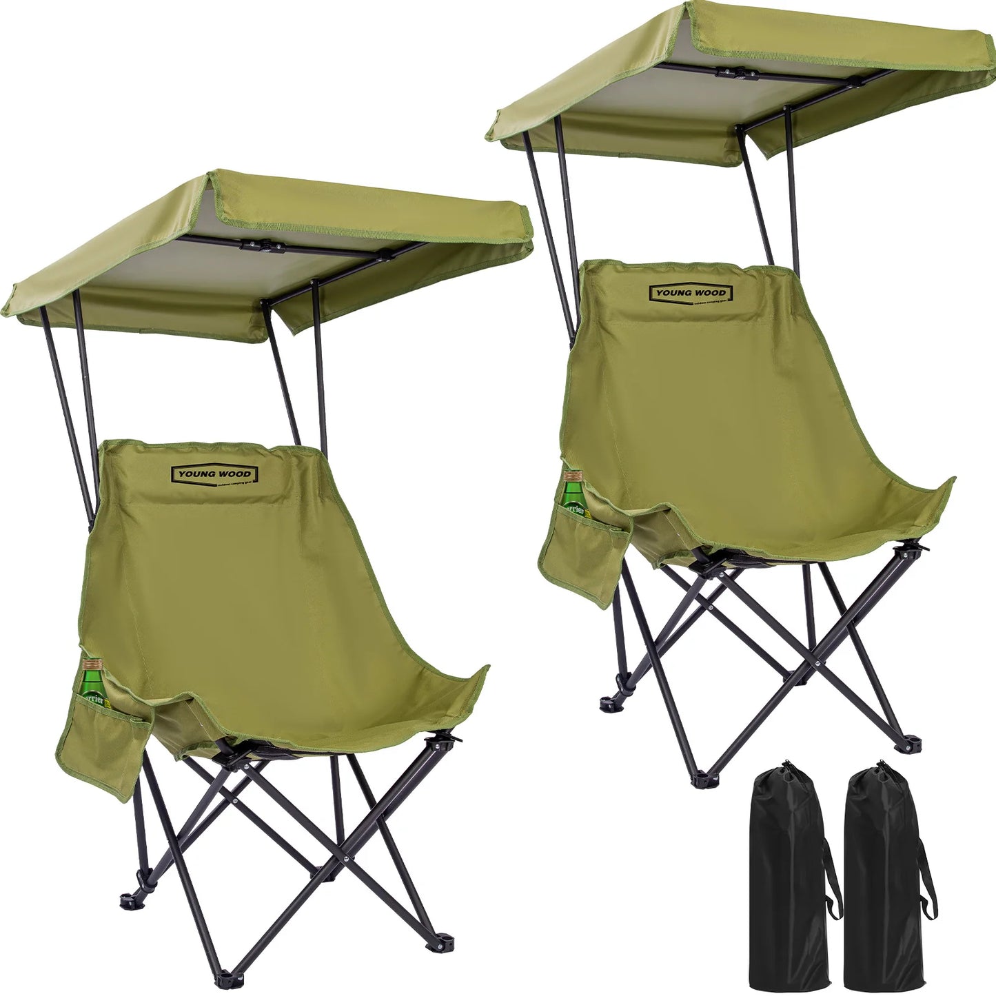 Portable Camping Chair | Shade Canopy | Lightweight Foldable | One Size