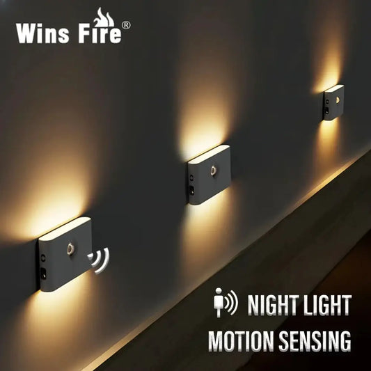LED Induction Night Light Wireless USB Charging Human Body Induction Wall Light Bedroom Corridor Cabinet Bathroom Night Light from PriceLows™