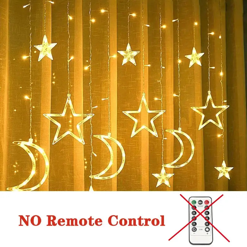 Christmas Decor LED String Garland Moon Star Curtain Light Christmas Tree Ornament Navidad Xmas 2023 New Year from PriceLows™