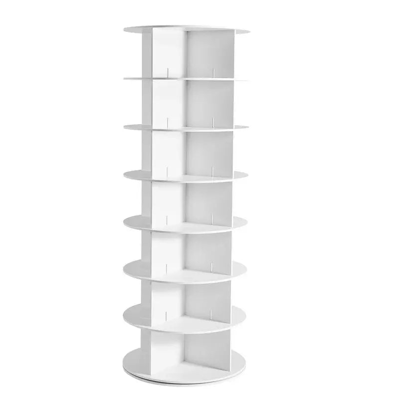 7-Tier Rotating Shoe Rack, 360° Spinning Storage Carousel, Freestanding Organizer for Bedroom, Living Room, Entryway, Closet, White from PriceLows™