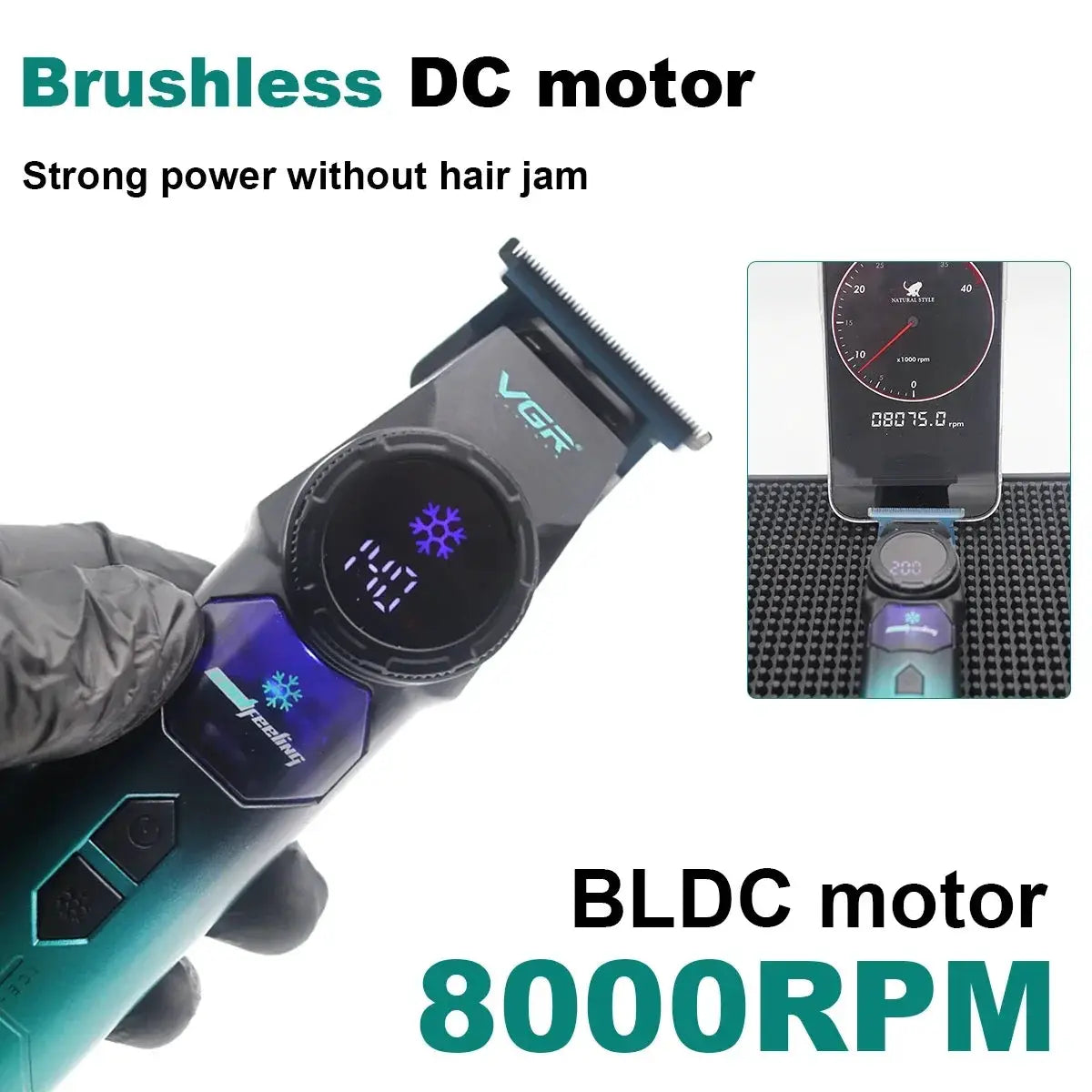 Hair Trimmer | DLC Blade 0 Gap | 8000 RPM Brushless | Beard Trimming