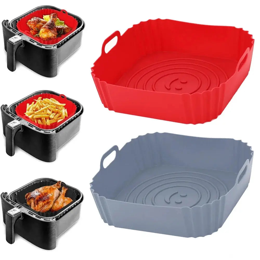 Air Fryer Pan Liner | Reusable Silicone | Food Grade Nonstick | One Size