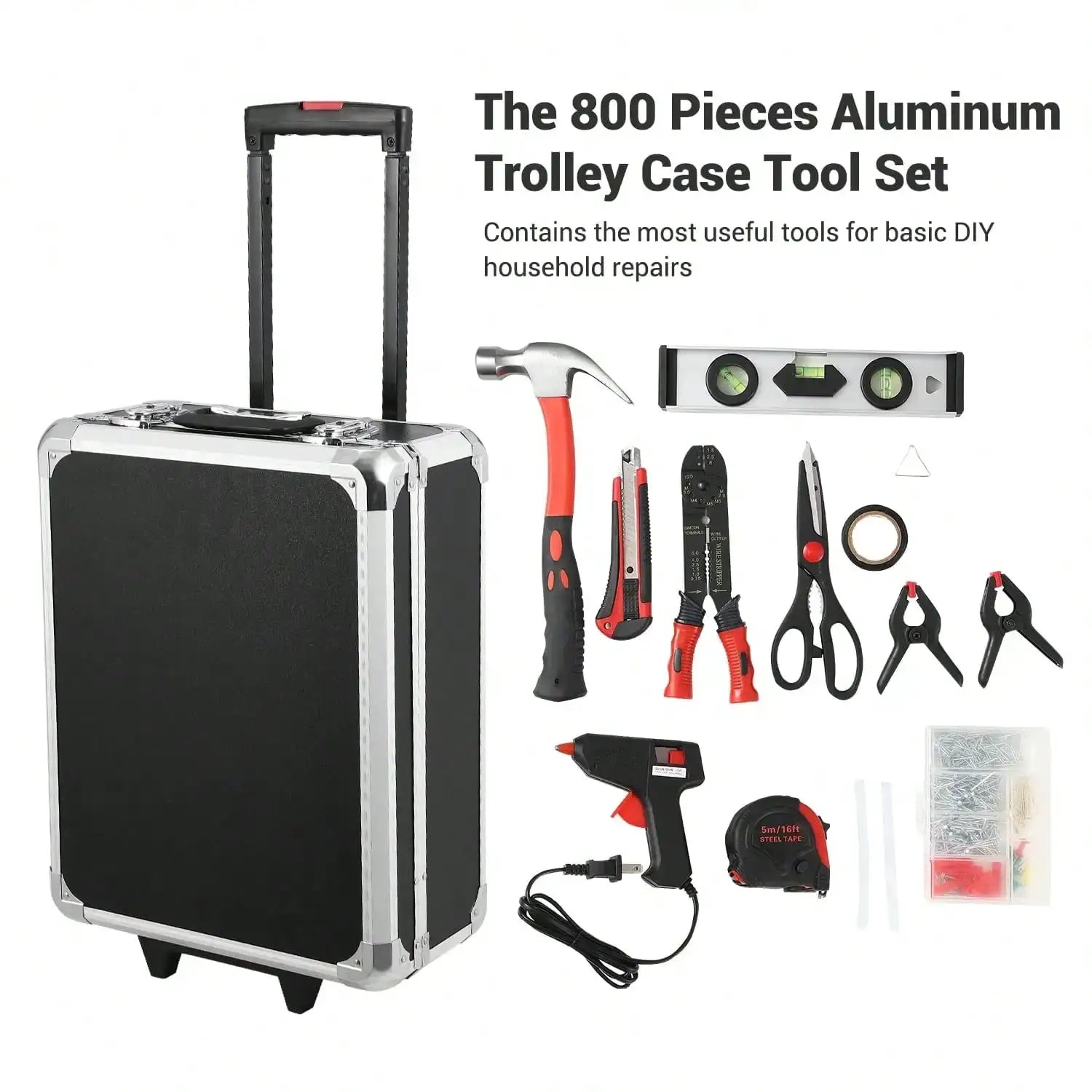 800 Piece Tool Sets For Men, Tool Box With Tools, Tool Kit With Rolling Tool Box, Complete Tool Box Set, Household Tool Set, Aluminum Trolley Case Tool Sets, Gift On Father's Day from PriceLows™