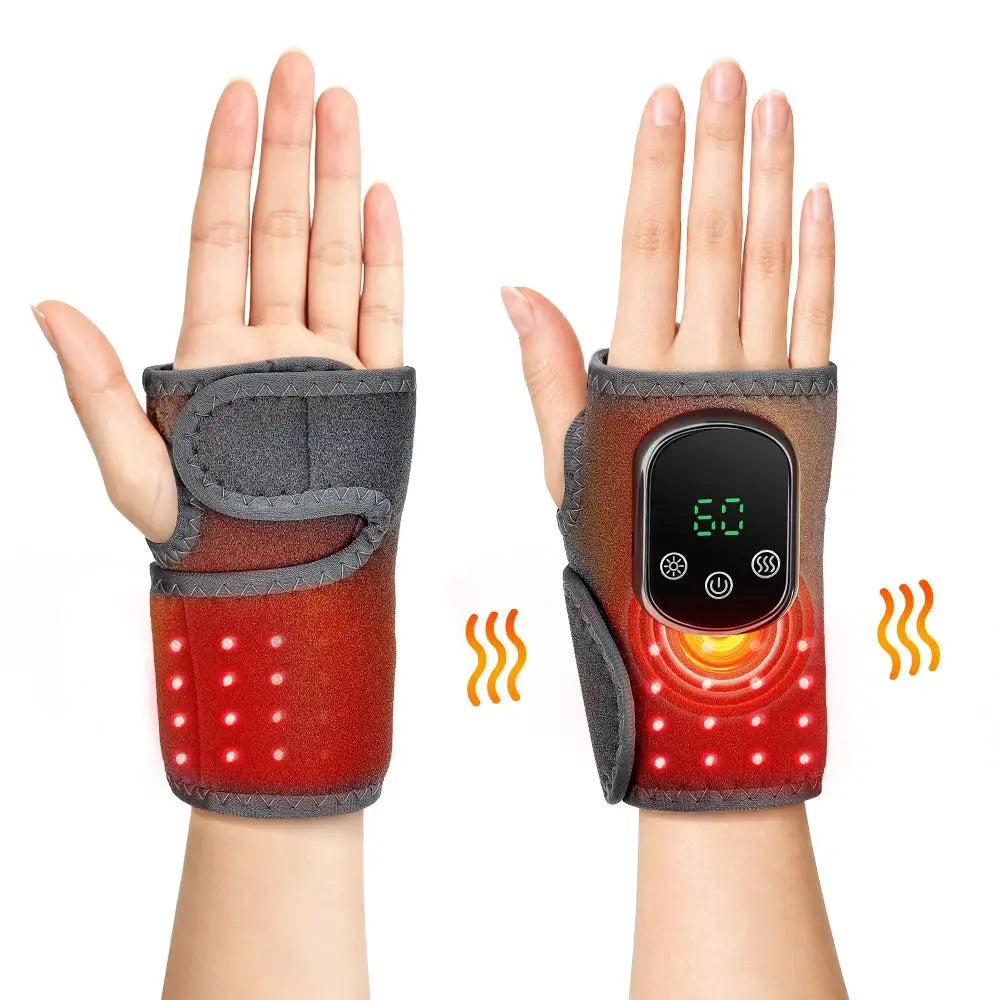Red Light Wrist Brace | 40 Led 660Nm | Heated Massage Belt