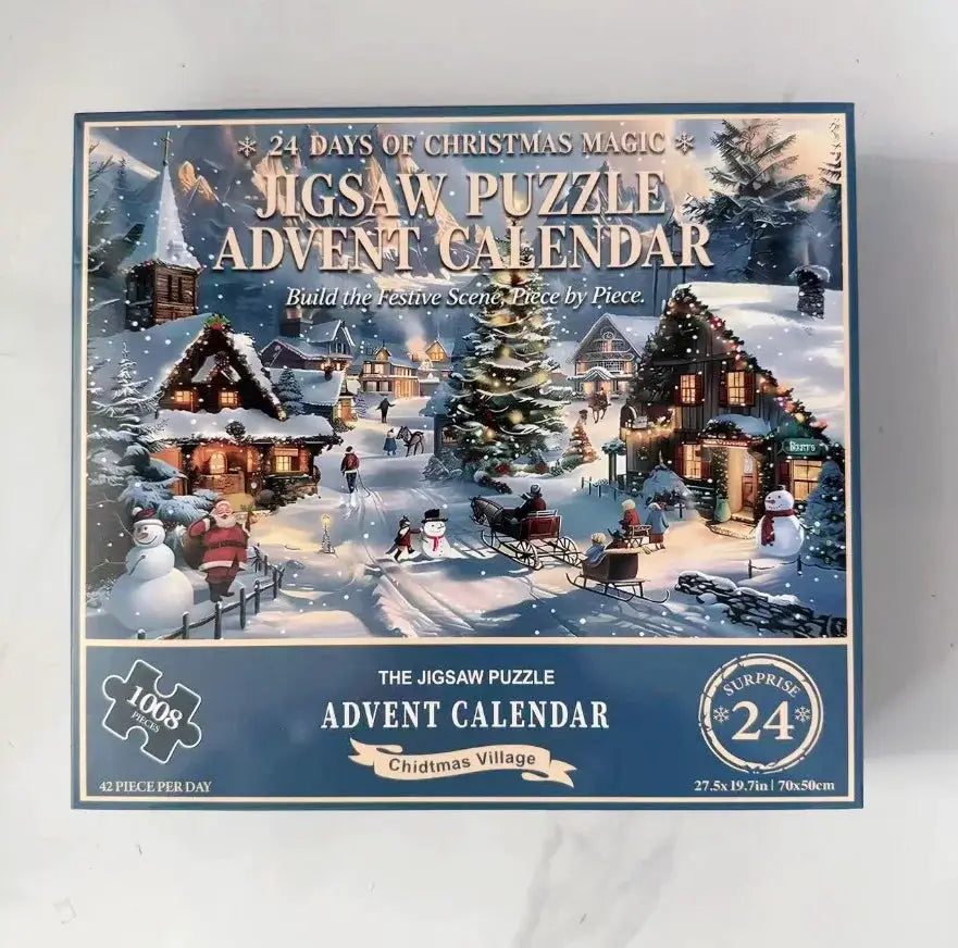 Christmas Advent Jigsaw Puzzle | 1008 Piece | Snow Village | Countdown Game