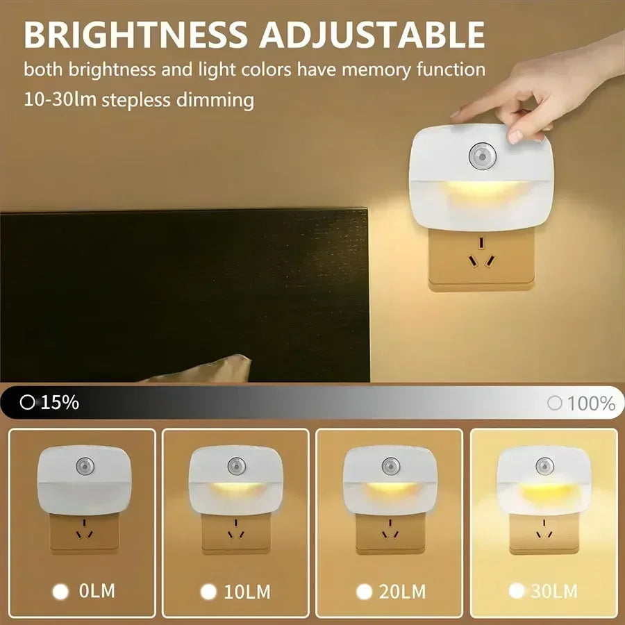 Motion Sensor LED Night Light | PIR Motion Sensor | 3-Color Temp | Plug-in