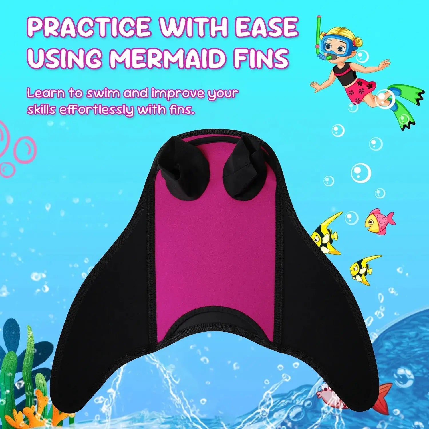 Children's Mermaid Fins Lightweight Snorkelling Tail Fins Suitable for Beginners Kid Winter Holiday Indoor Swimming Freediving from PriceLows™