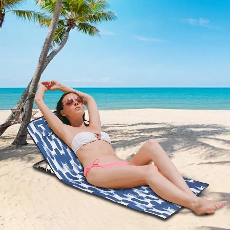Folding Lounge Chair | 5-Position Back | Portable Beach Chair | One Size