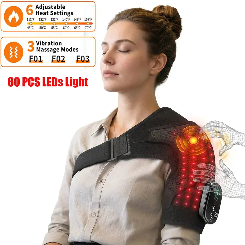 Multi-Function LED Heating Pad | Knee Shoulder Elbow Brace | 660 And 850NM Light | 3 In 1 Thermal Support
