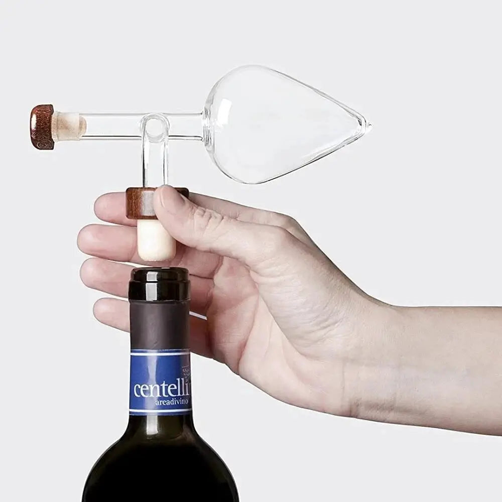 UNTIOR Red Wine Aerator Transparent Round/Peach Shaped Wine Bottle Portable Pourer & Quick Decanter Spout Glass Sobering Device from PriceLows™