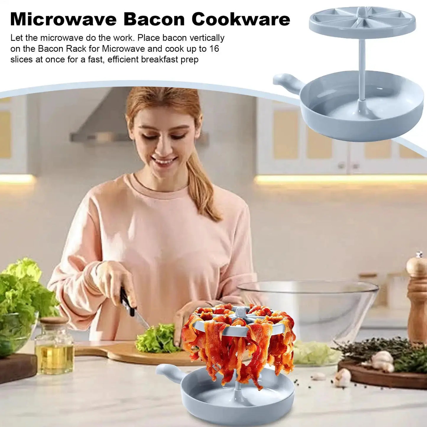 Microwave Bacon Cooker | Plastic PP | Tray 18x15.5x15.4 cm | One Size